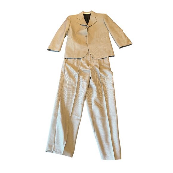 Boy's Beige Blazer & Pants Suit Set Size 8